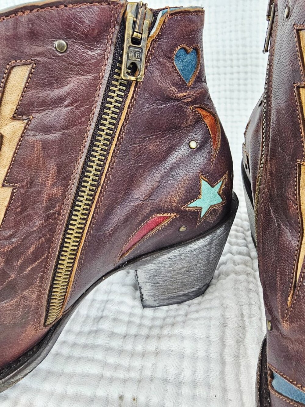 ✨Like New✨Old Gringo Cold Heart Short Boot | Oxblood | Fringe & Inlay | Sz 8 - Picture 10 of 12